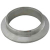 Xona Rotor turbine inlet V-band weld flange, polished stainless steel ring, top down angle showing bore and lip