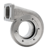 Xona Rotor XR-57S T3 1.06 A/R turbine housing, angled view showing v-band outlet and T3 inlet flange