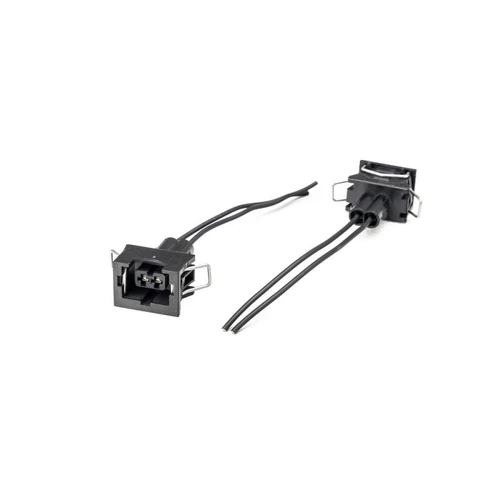 Injector Dynamics EV1 female connector pigtail kit, two black plug housings with wire leads