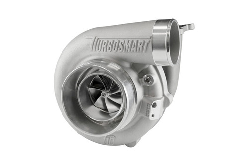 Turbosmart 6262 T4 0.82AR TS-1 turbocharger, front angle view showing compressor wheel and cast housing.