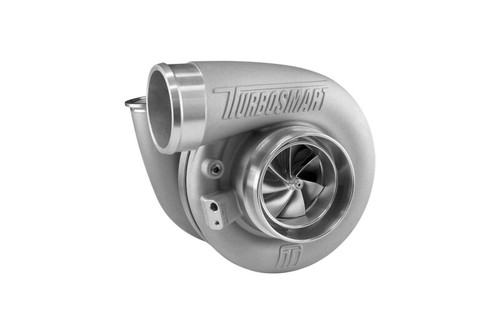Turbosmart 7880 TS-1 turbocharger, front angle view showing compressor wheel, housing, and v-band inlet