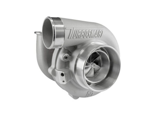 Turbosmart TS-2 6870 turbocharger, front angle view showing compressor wheel and v-band inlet