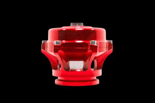 TiAL Sport Q BOV 6 PSI Spring in red, front view showing dome top, mounting flange and bolts