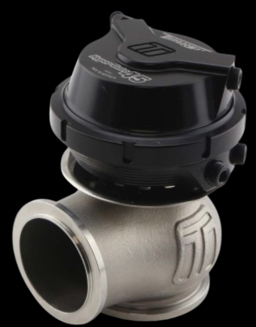 Turbosmart WG45 Gen V Hyper-Gate45 wastegate, black domed top, steel V-band flange body