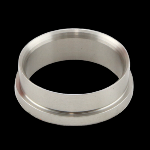 Turbosmart WG40 GenV Comp Gate 40mm valve seat, angled view showing machined stainless steel ring with flanged base.