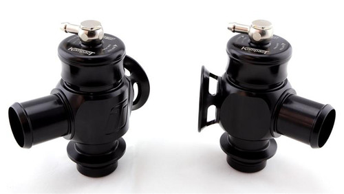 Turbosmart BOV Kompact Dual Port for Cadillac ATS-V 3.6L TT, front and back views showing ports
