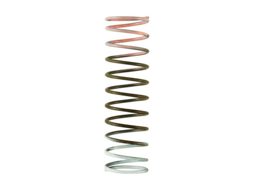 Turbosmart BOV Pro Port 4 inHg coil spring in pink, olive, and silver gradient, front view