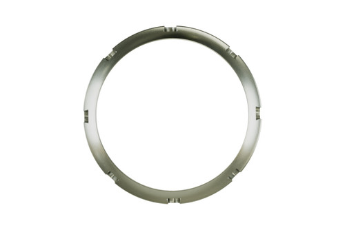 Turbosmart BOV PowerPort Collar in clear, front view showing the round notched retaining ring shape.