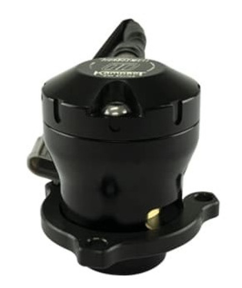 Turbosmart Kompact EM VR17 dual port BOV, angled front view showing mounting flange and connector
