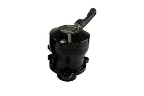 Turbosmart Kompact EM Plumb Back BOV for 2022+ Subaru WRX, angled view showing top cap, hose fitting, and base flange.