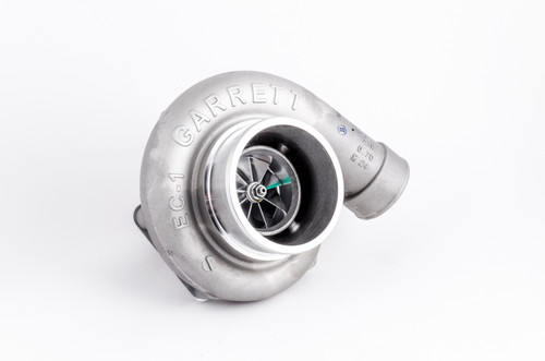 Garrett GTW3476 Super Core CHRA turbo, front angle view showing compressor wheel and housing