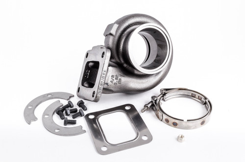 Garrett GT35R turbine housing kit, T4 flange, V-band outlet, 0.82 A/R, with clamp, gasket, bolts, and locking ring