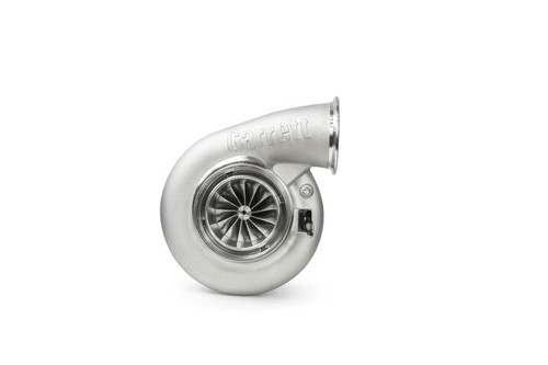 Garrett G45-1600 Super Core, standard rotation turbo, front angle showing turbine wheel and compressor housing