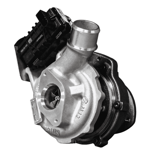 Garrett GTB22V turbocharger for Ford Ranger PX 3.2L Duratorq, front angle with actuator, black housing.
