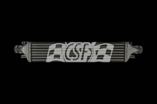 CSF intercooler for 2012 Chevy Sonic 1.4L, front view showing tube fin core and end tank fittings