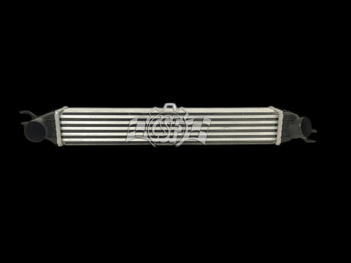 CSF OEM intercooler for 08-14 Mini Cooper 1.6L, front view showing tube-fin core and dual end tank inlets.