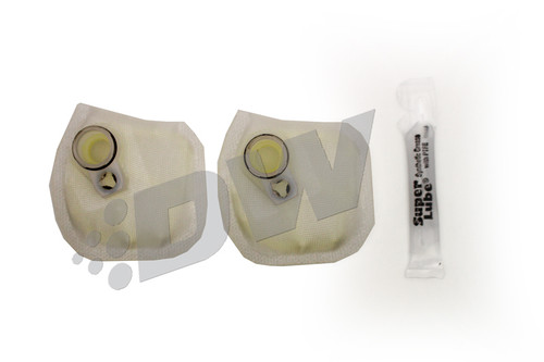 DeatschWerks DW300M fuel pump set up kit for 07-10 GT500/GT500KR, two fuel strainer socks with grommets and Super Lube tube.