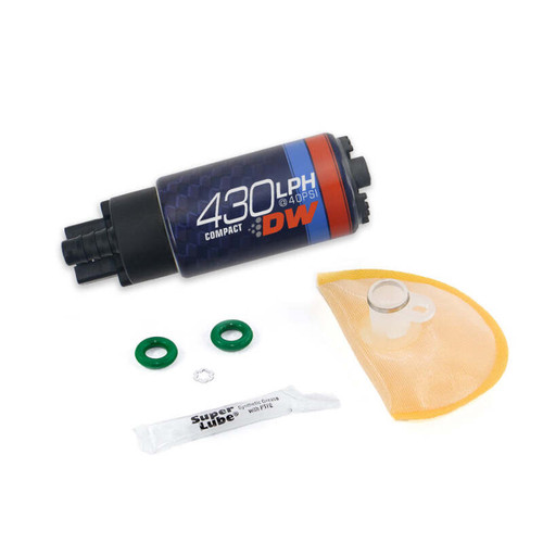 DeatschWerks DW430C 430lph fuel pump kit with o rings, strainer sock and grease packet