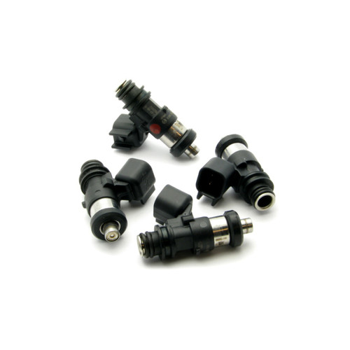 DeatschWerks 450cc fuel injector set of five, black bodies with electrical connectors and o-ring fittings