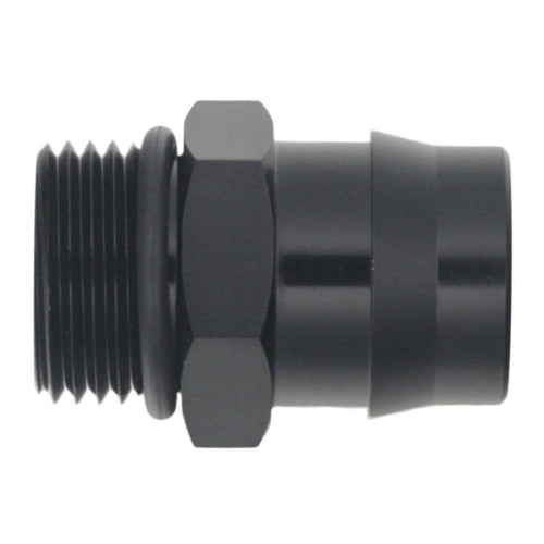 DeatschWerks 8AN ORB to Can-Am Maverick X3 quick connect adapter, matte black, threaded end and hex nut visible