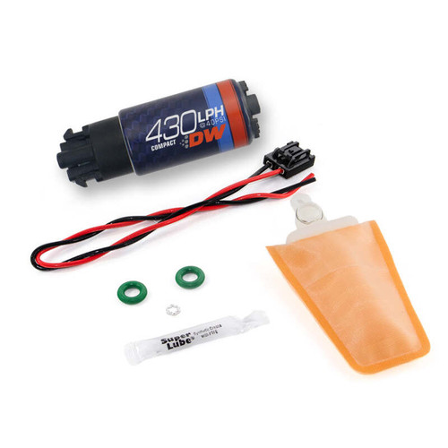 DeatschWerks DW430C 430lph fuel pump kit with wiring harness, filter sock, seals and Super Lube packet