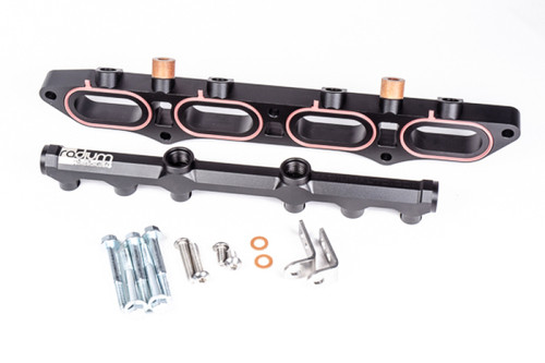 Radium Engineering port injection kit for Honda Civic Type-R, showing intake manifold, fuel rail, hardware and fittings