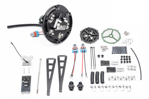 Radium fuel hanger kit for early Nissan, Walbro F90000267/274/285, with brackets, wiring, and fittings