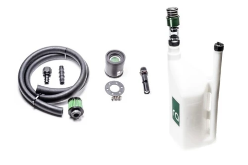 Radium Direct Mount 1.5in Dry Break Refueling Kit with hose, filter, fittings, and jug