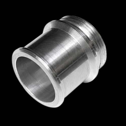 Garrett GVB-50R outlet hose adapter, 1.50in, angled view showing smooth barb end and threaded fitting side