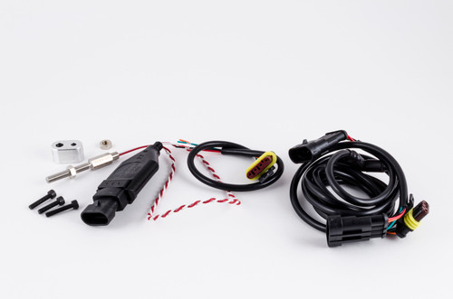 Garrett speed sensor kit, Pro version, showing sensor probe, wiring harness, connectors, and mounting screws on white background.