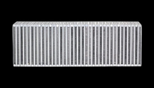 Vibrant Vertical Flow Intercooler Core, 24x8x3.5in, front view showing dense vertical cooling fins