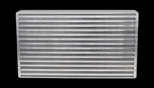 Vibrant Intercooler Core, 18x12x6in, front view showing bar and plate fin rows, no end tanks attached