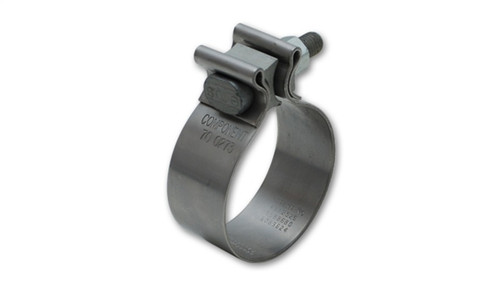 Vibrant SS Accuseal exhaust seal clamp, 2in OD, 1in wide band, T-bolt hardware visible