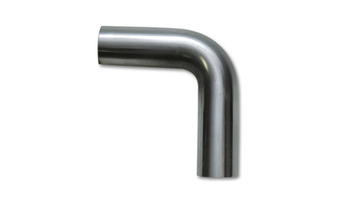 Vibrant 5in O.D. T304 stainless steel 90 degree mandrel bend tube, polished finish, 6in x 6in legs