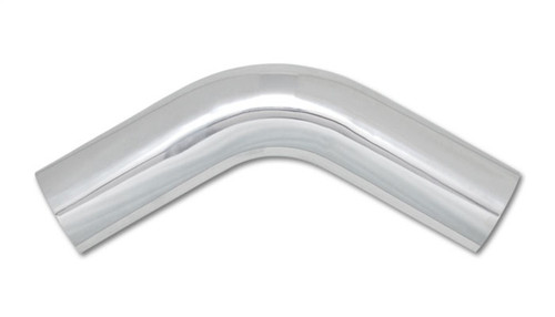 Vibrant 2in O.D. polished aluminum tubing, 60 degree bend, smooth mandrel curved elbow