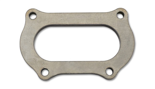 Vibrant manifold flange for Honda K24, oval port with four bolt holes, 1/2in thick steel plate, top view