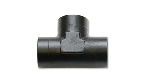 Vibrant -4AN 938 female tee adapter in black aluminum, side view showing three threaded ports.