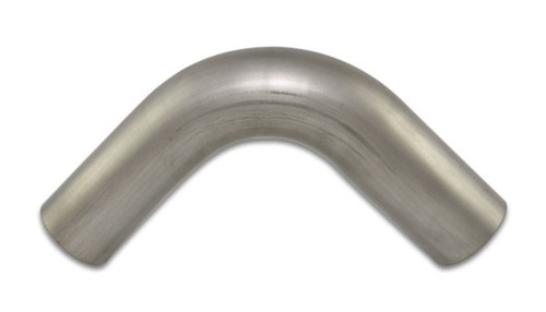 Vibrant 2.5in titanium 90 degree mandrel bend tube, 3in CLR, brushed metal finish, bare pipe ends visible