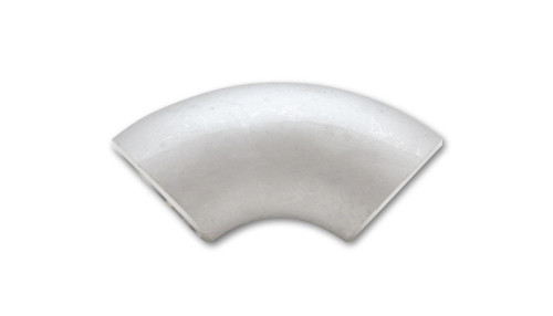 Vibrant 1.5in Schedule-10 T304 SS long radius 90 degree elbow, curved pipe fitting, plain ends, top view