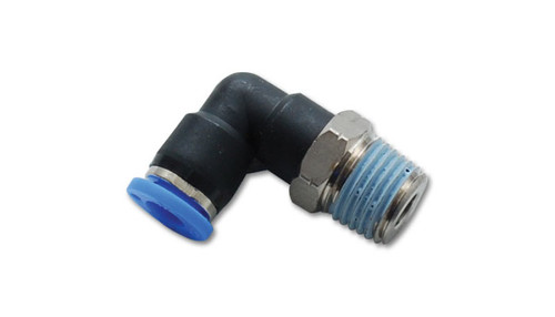 Vibrant male elbow pneumatic vacuum fitting, 3/8in NPT thread, push-to-connect end for 3/8in OD tubing