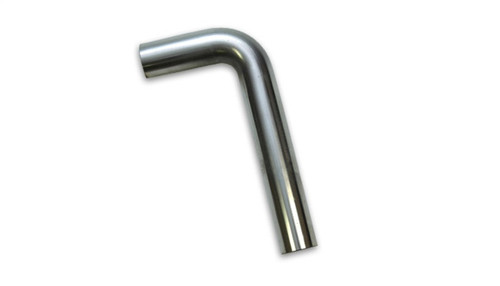 Vibrant 1.5in T304 SS 90 deg mandrel bend tube, polished finish, 4in x 12in legs shown at angle