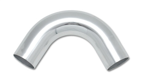 Vibrant polished aluminum tubing, 3.5in O.D., 120 degree bend, mirror finish, both open ends visible