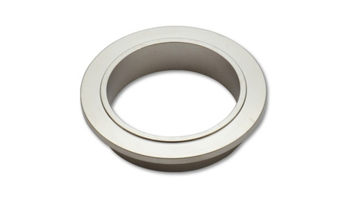 Vibrant V-band turbo inlet flange for Garrett GT30/GT35 turbine housing, angled front view