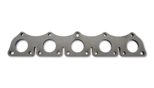 Vibrant exhaust manifold flange for VW 2.5L 5 cyl, top view showing five ports and mounting holes