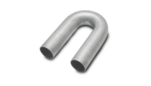 Vibrant 180 degree mandrel bend, 1.75in OD stainless steel U-shaped tube, both open ends facing forward