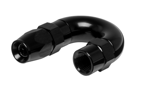 Vibrant -3AN 180 Degree High Flow Hose End Fitting for PTFE Lined Hose - Aluminum