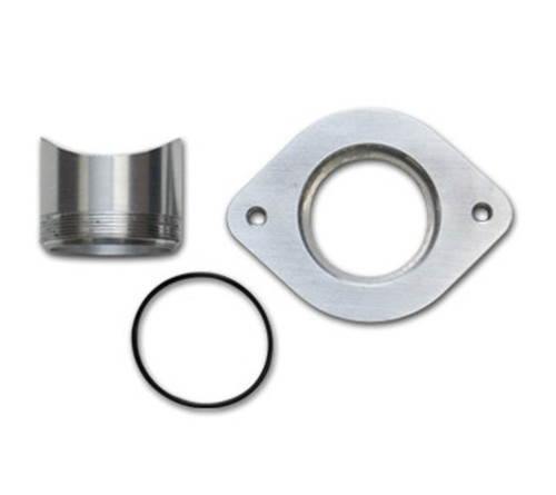 Vibrant weld flange kit for Greddy style BOV, showing aluminum weld fitting, flange, and O-ring.