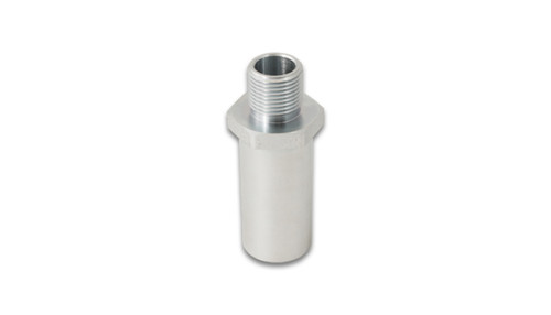 Vibrant replacement oil filter bolt, M20 x 1.5 thread, cylindrical body with hex head, front angled view