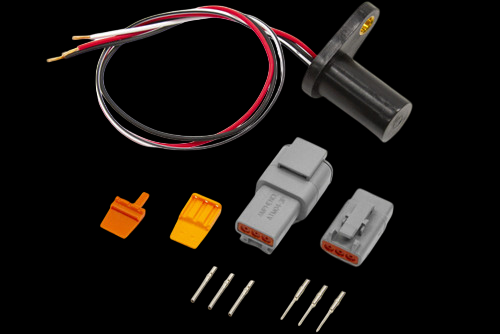 Haltech GT101 style hall effect sensor kit with wiring, connector housings, wedge locks and pins