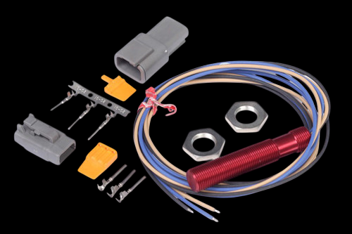 Haltech single channel Hall Effect sensor kit with connector, pins, hex nuts and wiring harness